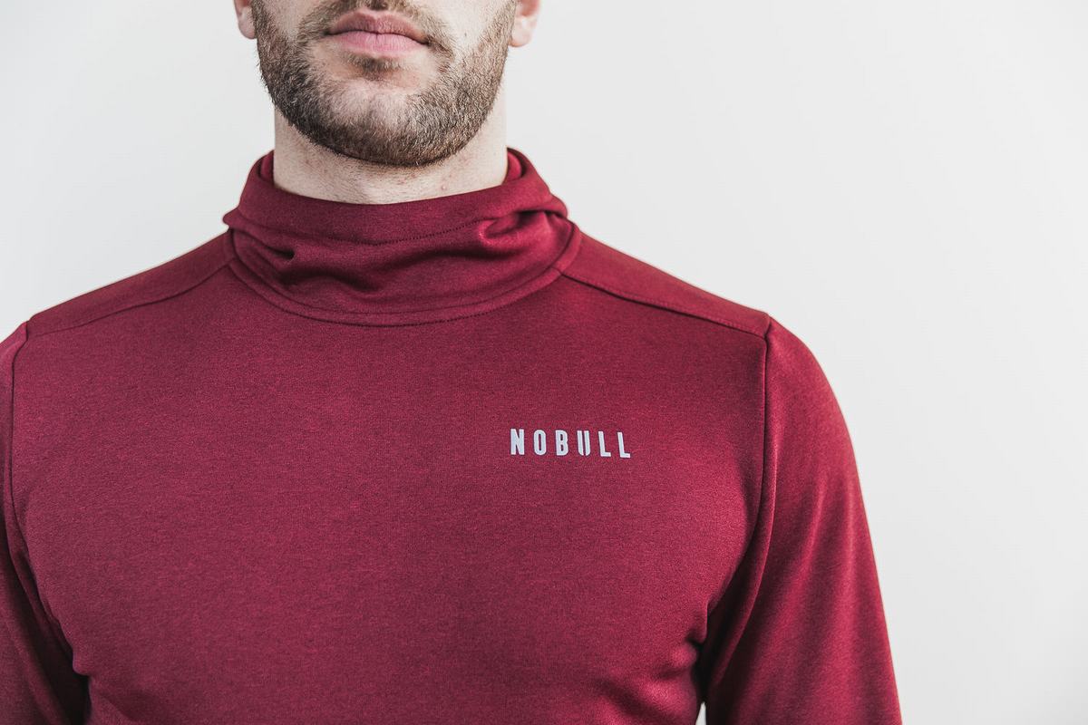 Nobull Performance Men's Hoodie Deep Red | Australia (VX1905)